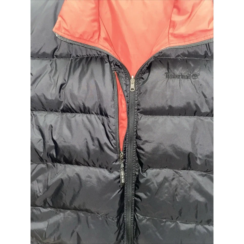Timberland Weathergear Reversible Down Vest Men's XXL Black Burnt Orange‎ Puffer